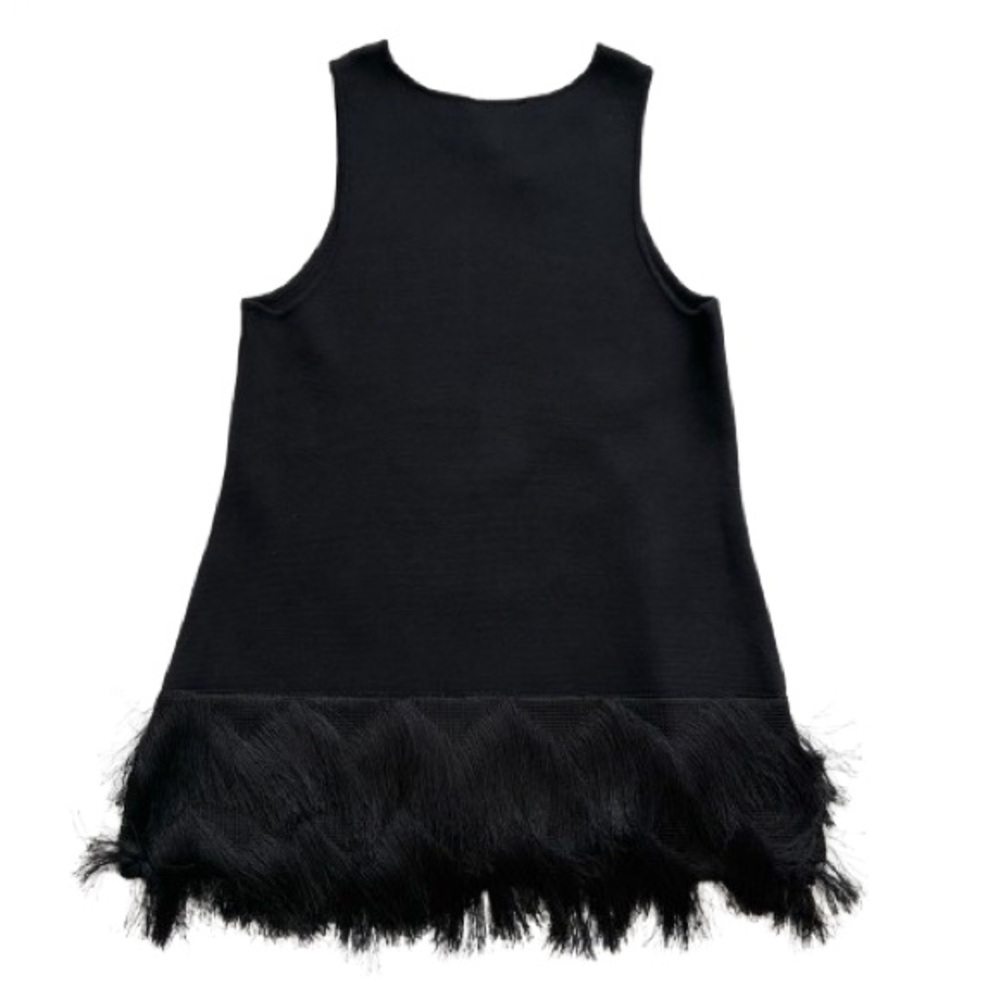 The Limited Top Black Fringe Hem Sleeveless Elegant Knit Tank Top Small NEW
